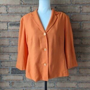 Vintage linen Holt Renfrew orange blazer jacket
